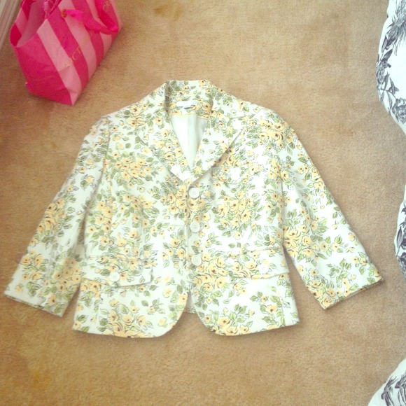 Ann Taylor Loft White Floral Blazer - Picture 1 of 2