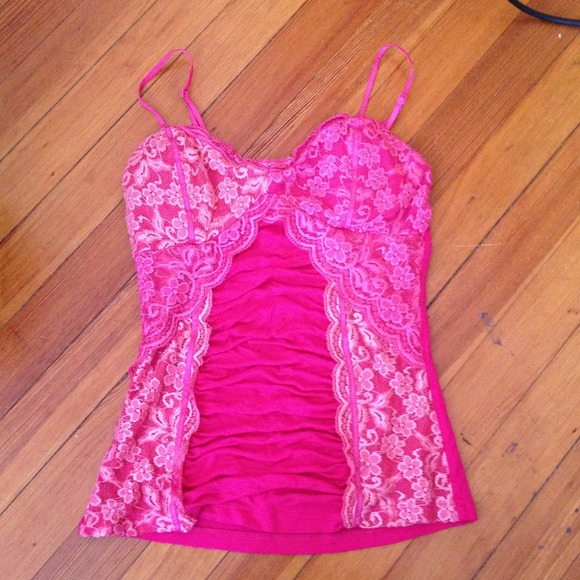 Hot pink corset style top