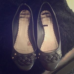 Black Knotted Flats