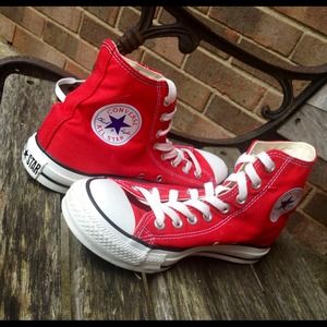 Red Converse All-Star High Tops ***Worn Once***