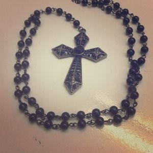 Black cross necklace