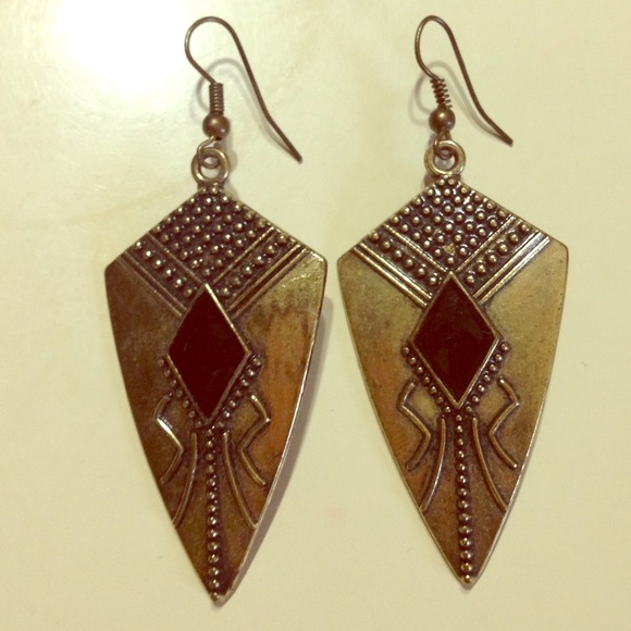 Tribal gold earrings