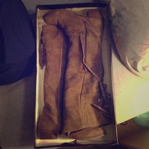 Naughty Monkey Distressed Laced Knee-High Boots!