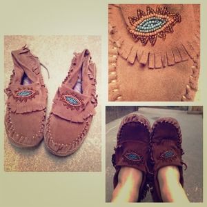 Brown Suede Moccasins by Blowfish