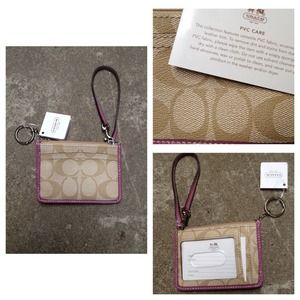 Light Khaki/ Rose Wristlet by Coach BRAND NEW!