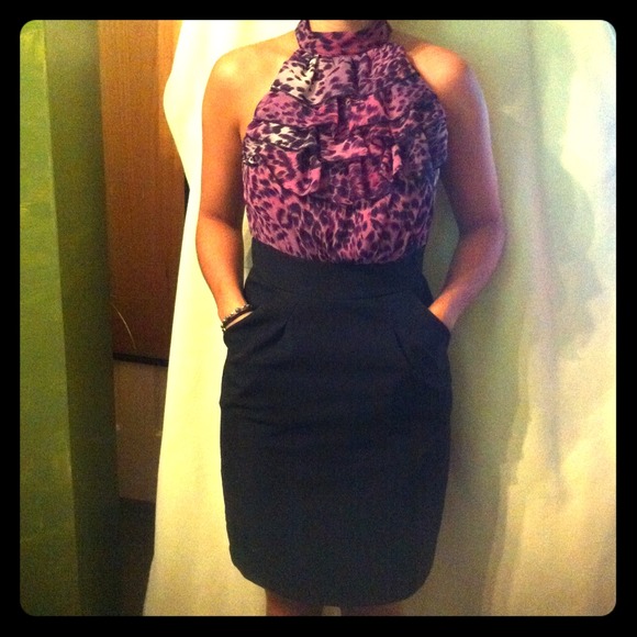 Purple leopard halter dress