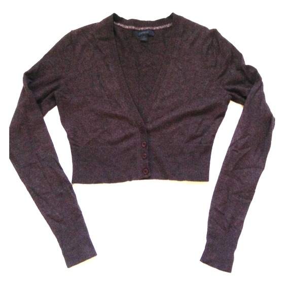 chocolate | cropped cardigan sweater | size medium