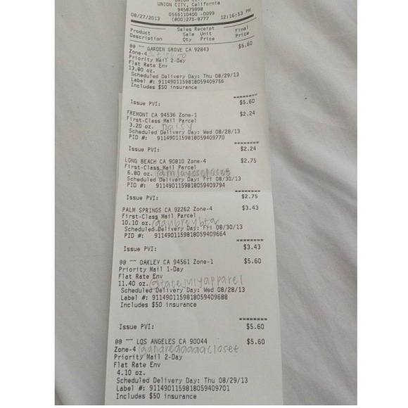 PROOF OF SHIPPING - Picture 1 of 1