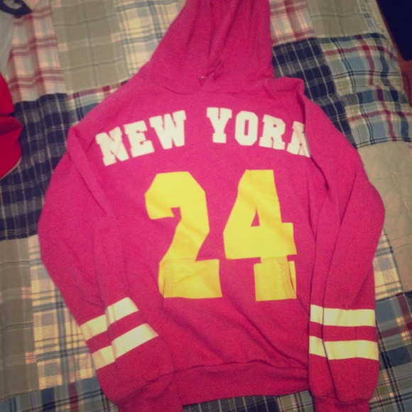 Bright pink hoodie