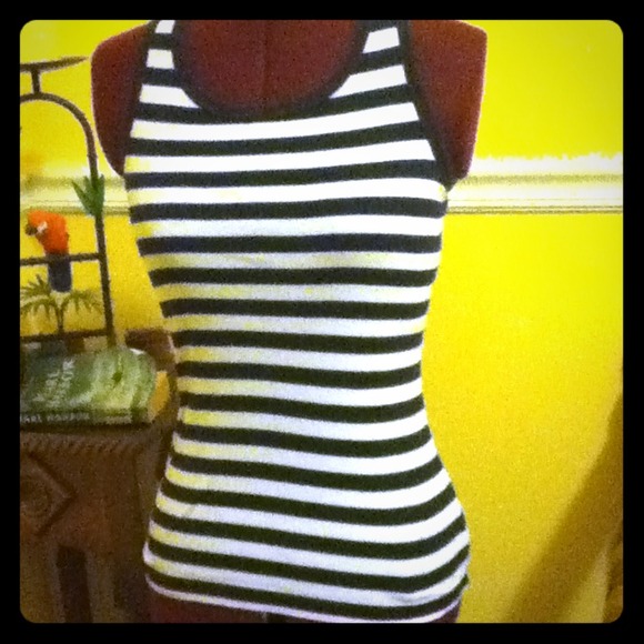 Striped young adult tee-shirt.