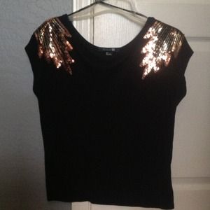 Forever 21 Sequin Sleeve Top