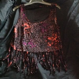 Forever 21 open back Fringe crop top