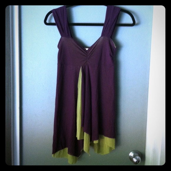 NWOT beautiful purple & green nylon tunic
