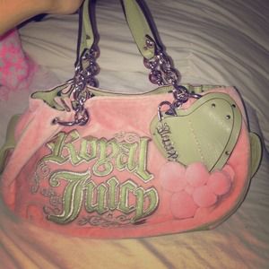Authentic Pink and Green Juicy Couture Purse