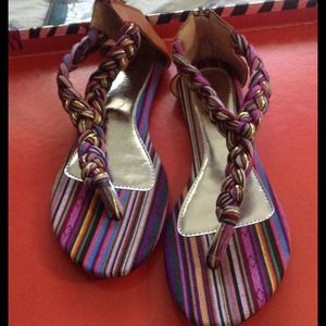 New never used multi colored gladiator sandal