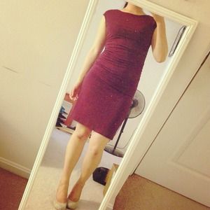 Plum Ruched Dress