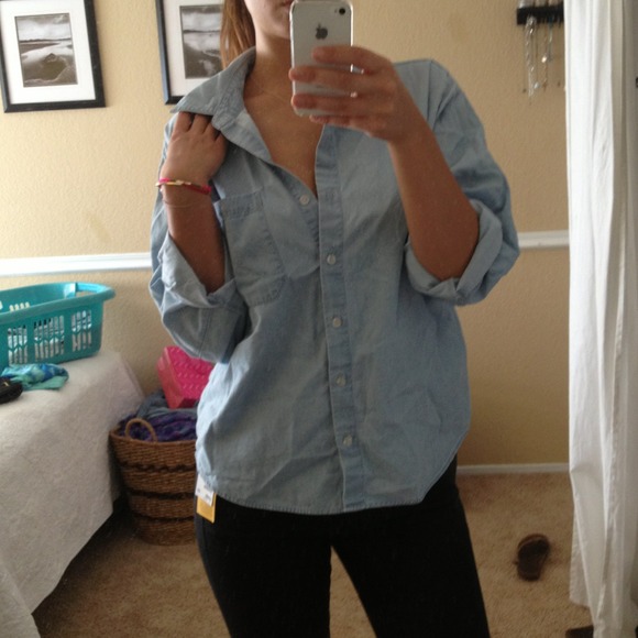 oversized chambray shirt