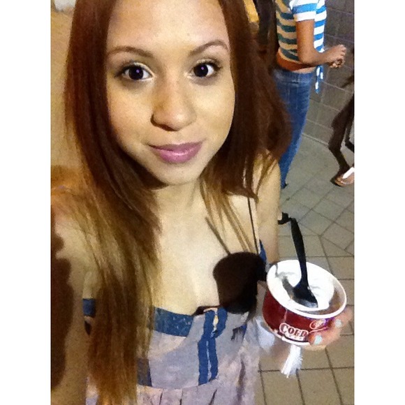 Blush Pink & Navy Blue Bustier Dress - Picture 3 of 3