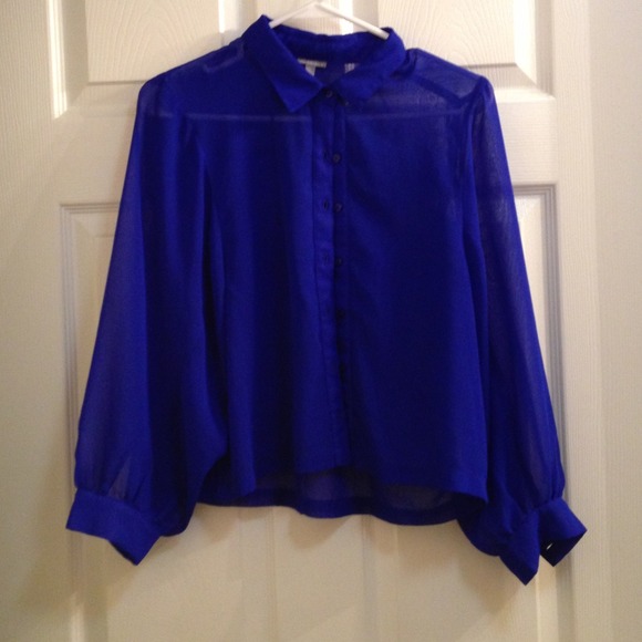 Charlotte Russe long sleeve sheer shirt.