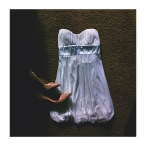 Beautiful ivory strapless dress!!!! Worn once!