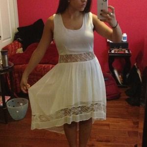White hi-lo dress