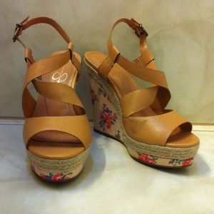 Jessica Simpson Floral Wedges