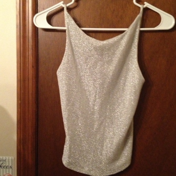 Shameless silver open back sexy top! Eye catcher!