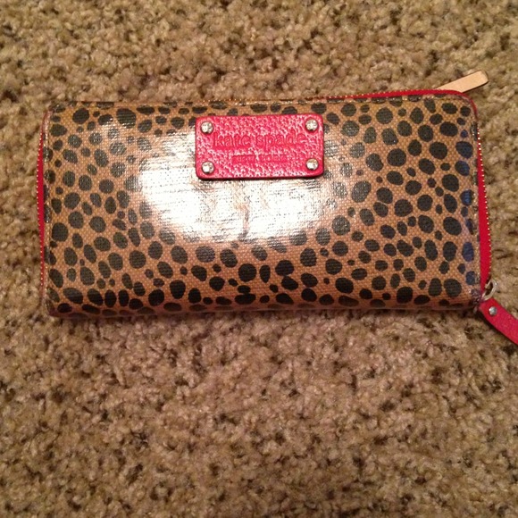 Red and leopard Kate Spade wallet