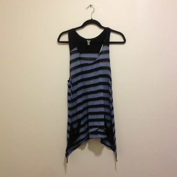 SOLD - Urban Outfitters Blue Striped Tunic - Picture 1 of 2