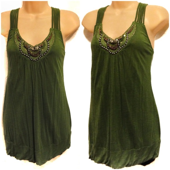 🚫Hold🚫#131 Vanity Long Green Tank sz L