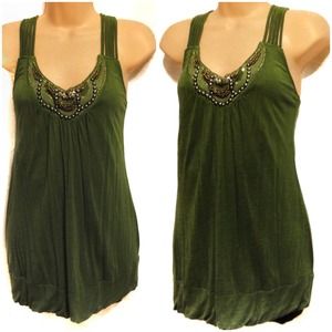 🚫Hold🚫#131 Vanity Long Green Tank sz L