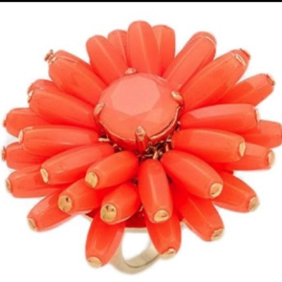 Kate spade orange coral daisy ring