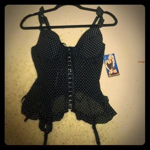 Black with white poka dot lingerie