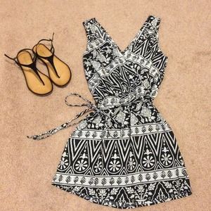 Cute black and white V neck cut Dress