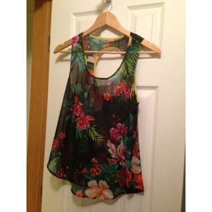 Flowery sheer tank! Wore one time