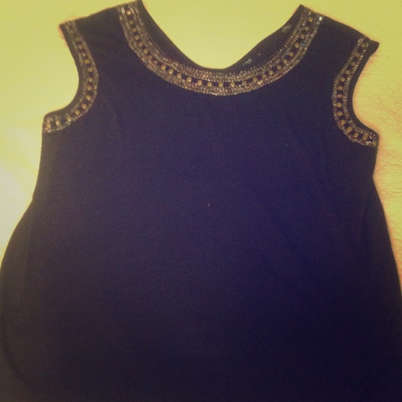Black studded and sparkle top - Picture 1 of 3