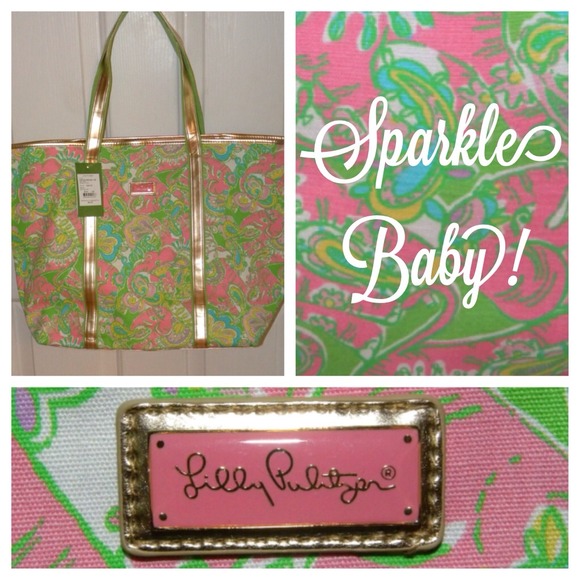 SOLD💓 NWT Lilly Pulitzer "Chin Chin" Sparkle Tote