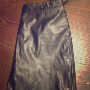 Leather look studded miniskirt
