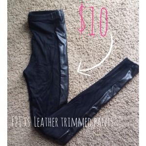 💢Sold💢Forever 21 leather trimmed leggings