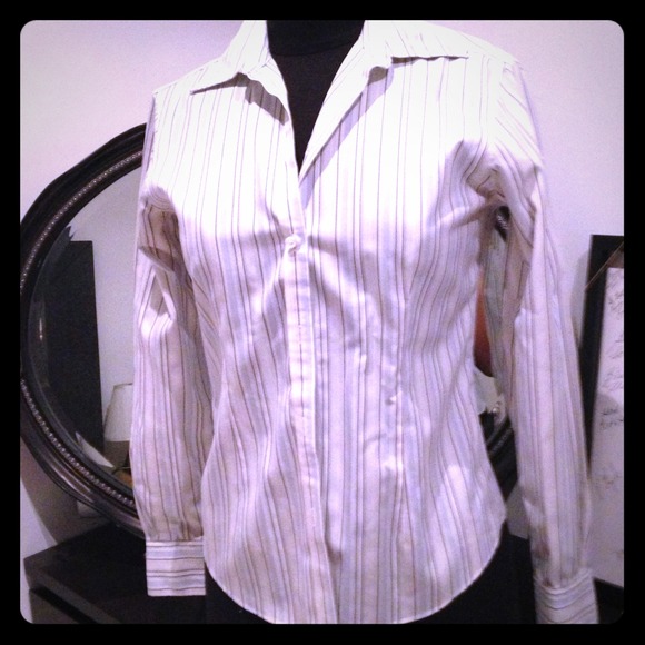 Shades of blue striped Brooks Brothers shirt