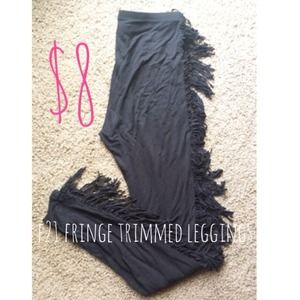 💢Sold💢F21 sample piece. Fringe trimmed leggings