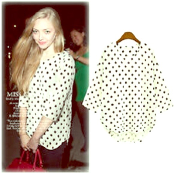 Bundled ... sold ..Chiffon sleeve polka dot blouse
