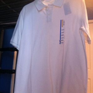Boys sz large white polo shirt NWT