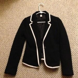 Black blazer with white detailing