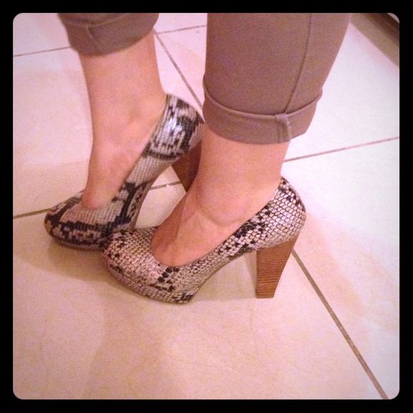 Chinese laundry snake leather heels