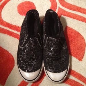 Black COACH slip on sneakers