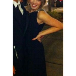 Black One shoulder strap prom dress only worn once