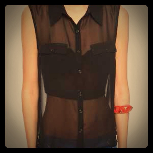 Sheer black blouse