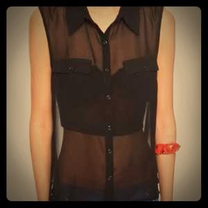 Sheer black blouse