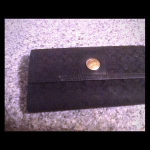 Coach signature wallet with checkbook , black